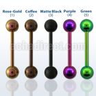 bbtt speacial color pvd 316l steel tongue barbell w 6mm ball