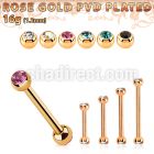 bbttjb25 rose gold steel eyebrow barbell w tiny 2.5mm jewel balls