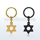 bcrtsdsr pvd plated 316l steel ball closure ring 16g w david star