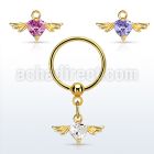 bcrtsz7 gold steel bcr 1.2mm w dolphin with round prongset czs
