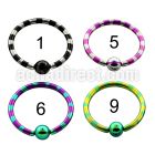 bctl14 zebra striped pvd 316l steel 4mm ball closure ring