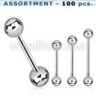 blk02 bulk of 316l steel tongue barbells with 6mm balls