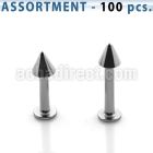 blk04c bulk of 1 6mm 316l steel labrets with 4mm cone