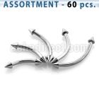 blk19c bulk of 316l steel eyebrow bananas with 2mm cones