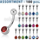 blk21b 316l steel belly banana with bezel jewel steel ball