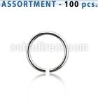 blk223b bulk of 100 pcs of 1 0mm surgical steel seamless ring