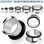 blk250 high polished 316l steel flared tunnel with rubber o ring