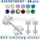 blk258m sterling silver earring stud with 5 8mm round cz