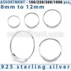blk289 bulk of silver endless nose hoops with diameter 8 12mm