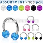 blk28 316l circular barbell with a 5mm acrylic uv ball