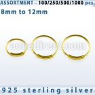 blk291 bulk of silver endless nose hoops with 18k gold plating