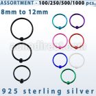 blk294 bulk of color plated sterling silver nose hoop with ball