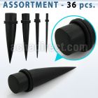 blk387 bulk body of areng wood tapers with rubber o ring