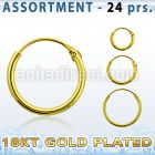 blk429 silver hollow hoop earrings with 18k gold plating