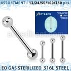 blk476 sterilized 316l steel tongue barbell w 5mm balls