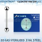 blk477 sterilized 316l steel tongue barbell w 6mm ball