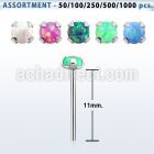 blk573 925 silver bend it nose stud piercing set w 2.5mm opal