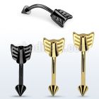 bn14taw pvd plated steel belly banana w cone steel arrow end