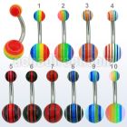 bnbd 316l steel belly banana with 5 8mm acrylic bead ball