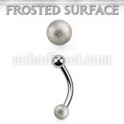 bne1fo steel eyebrow banana w lower 3mm frosted steel ball