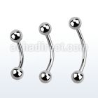 bne20b surgical steel eyebrow banana with two 3mm balls
