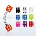 bne2di surgical steel eyebrow banana with 3mm uv dice