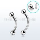 bnebin 316l steel eyebrow banana with threaded 3mm ball