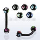 bnekc3 anodized 316l steel belly banana with 3mm ball
