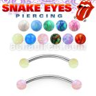 bneop3l 316l steel banana 3mm opal balls