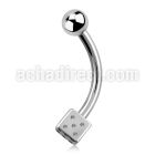 bnesdi 316l steel eyebrow banana with 3mm steel dice ball