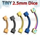 bnet2d25 anodized 316l steel eyebrow banana with two 2 5mm dices
