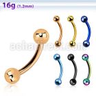 bnetb premium pvd plated 316l steel eyebrow banana w 3mm ball