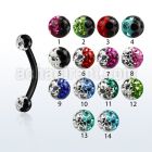 bnetfr3e anodized 316l steel eyebrow banana w 2 color ball