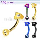 bnethc anodized 316l steel eyebrow banana w crystal heart