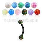 bnetop3 anodized steel eyebrow banana w 3mm synthetic opal balls
