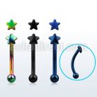 bnetsr anodize 316l steel eyebrow banana with crystal star top
