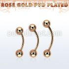 bnettb5 rose gold steel eyebrow banana w 2 5mm balls
