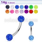 bngt5 316l steel belly banana acrylic glitter balls 5mm