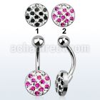 bnmtj23 steel belly banana w flat w crystals in a dotted design