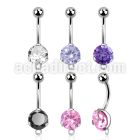 bnrdz8h steel casting belly banana w cz hoop for danglings
