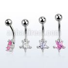bnstz 316l steel belly banana w 8mm star prong cz ball