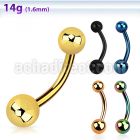 bnts anodized 316l steel belly banana with 5 6mm ball