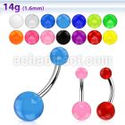 bnuv 316l steel belly banana w 5 8mm acrylic uv balls