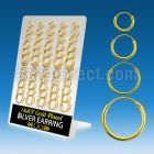 br310rg board of silver hollow tube ear hoop w 18k gold plating
