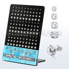 brczs silver ear stud with 2 5mm prong set round cz stone