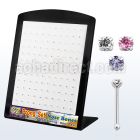 brnbzm silver nose bone with prong round assorted colored cz