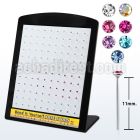 brnsbm silver bend it yourself nose stud w color crystal top