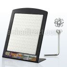 brnszc silver nose stud with clear prong set cz stones