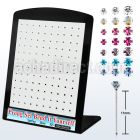 brnypmm7 board w unbend stud w prong set mix crystal