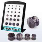 brpg161 board with 24 pcs of double flared amethyst stone plug